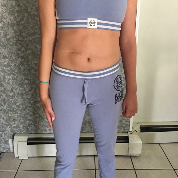 victorias secret powder blue sweat pants - Picture 1 of 3